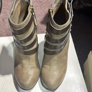 Madden Girl Tan Ankle Booties with Straps